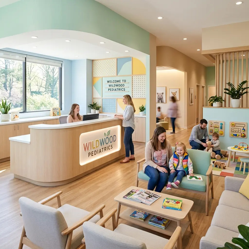 Modern hospital reception area